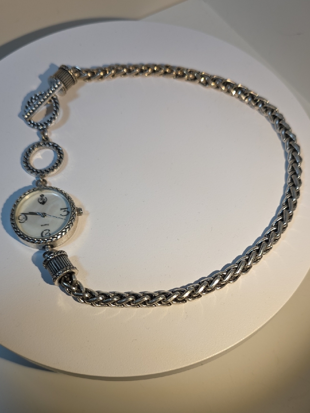 Premier Designs Silver Braided Bracelet Watch